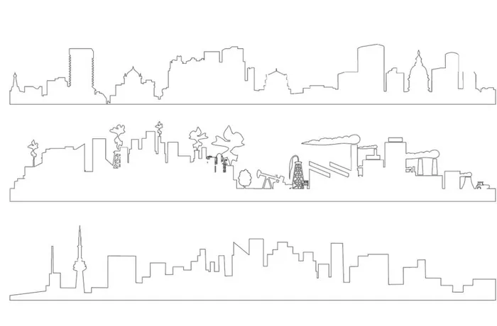 城市线条图片ai矢量模版下载