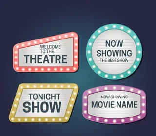 电影院霓虹灯牌图片