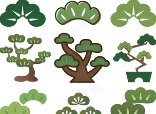 矢量松树枝叶素材图片