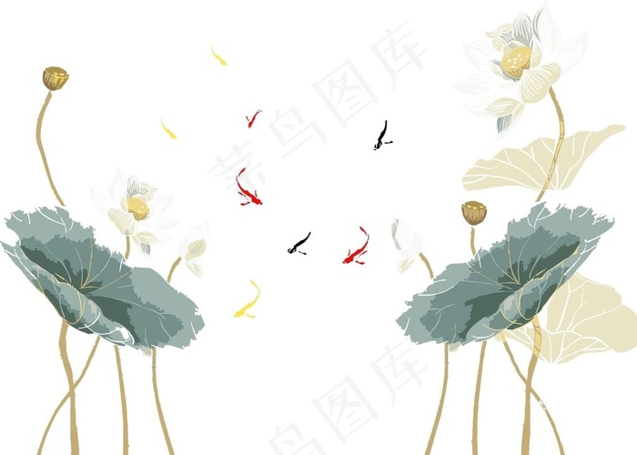 荷花图片cdr矢量模版下载