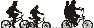骑自行车剪影图片
