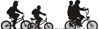 骑自行车剪影图片