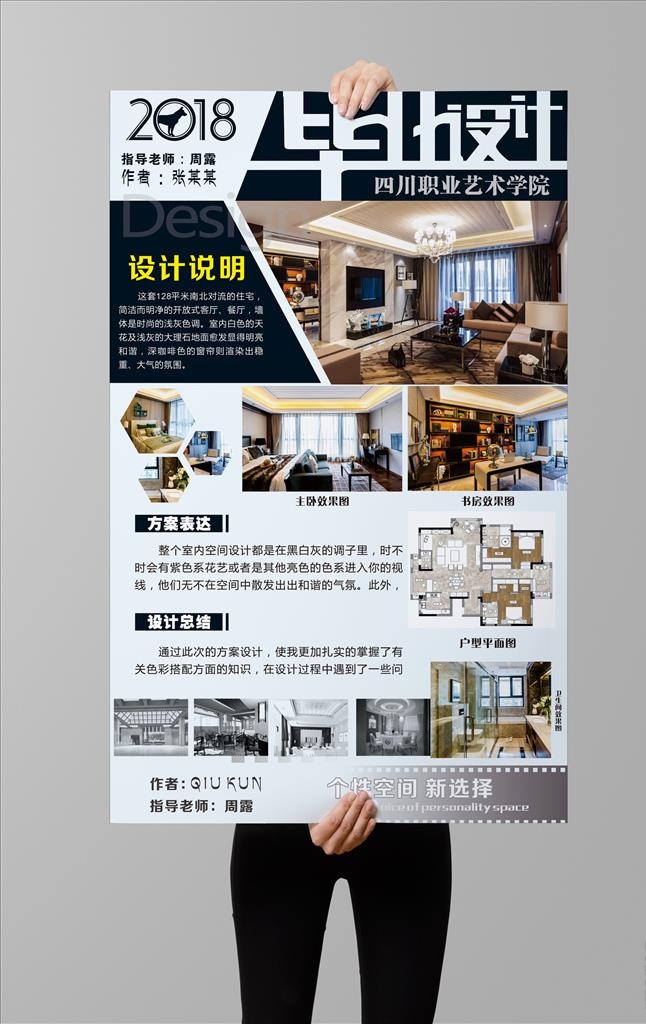 2018年室内毕业设计作品图片cdr矢量模版下载