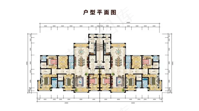 彩色户型图图片(8268x4893)psd模版下载