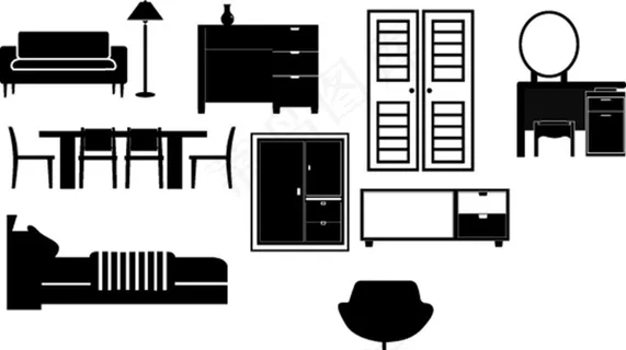 生活家具剪影图片