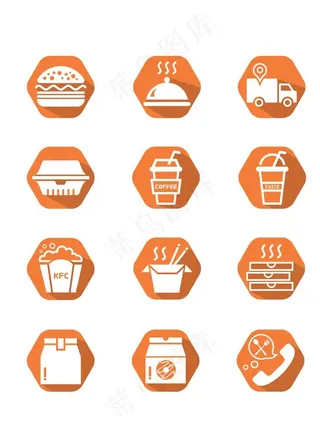 矢量食品外卖图标图片