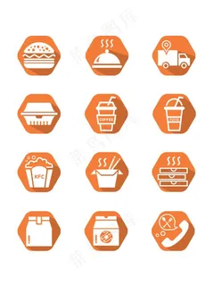 矢量食品外卖图标图片 矢量食品外卖图标图片