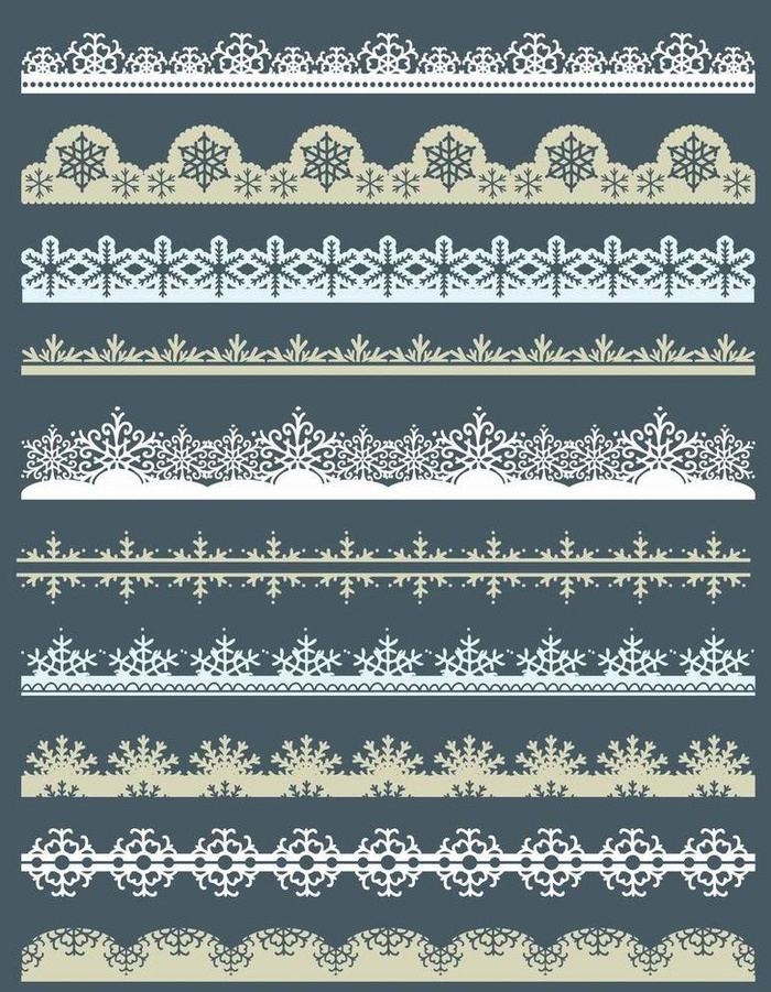 雪花花纹花边图片ai矢量模版下载