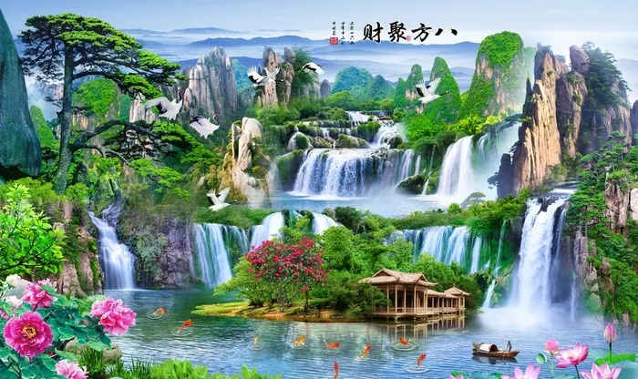 八法聚财图片(9071x5669)psd模版下载