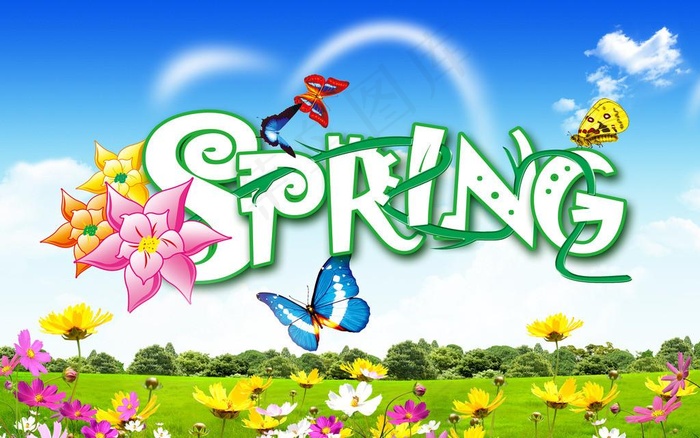spring 春天图片psd模版下载
