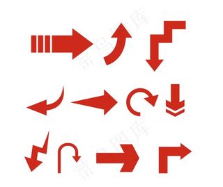 红色矢量箭头图标图片
