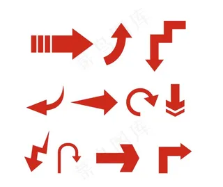 红色矢量箭头图标图片