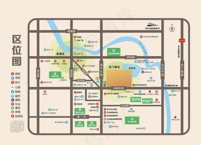 房地产楼盘区位图图片cdr矢量模版下载