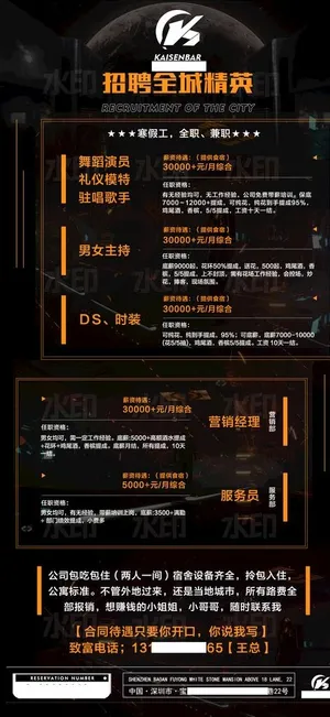 酒吧招聘广告图片