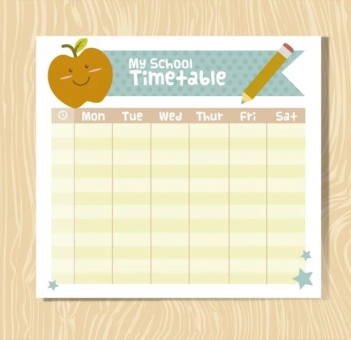 课程表图片ai矢量模版下载