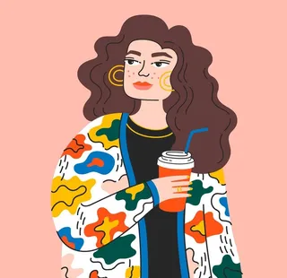 女生头像插画图片