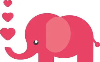 爱心粉色大象卡通动物爱情装饰图片