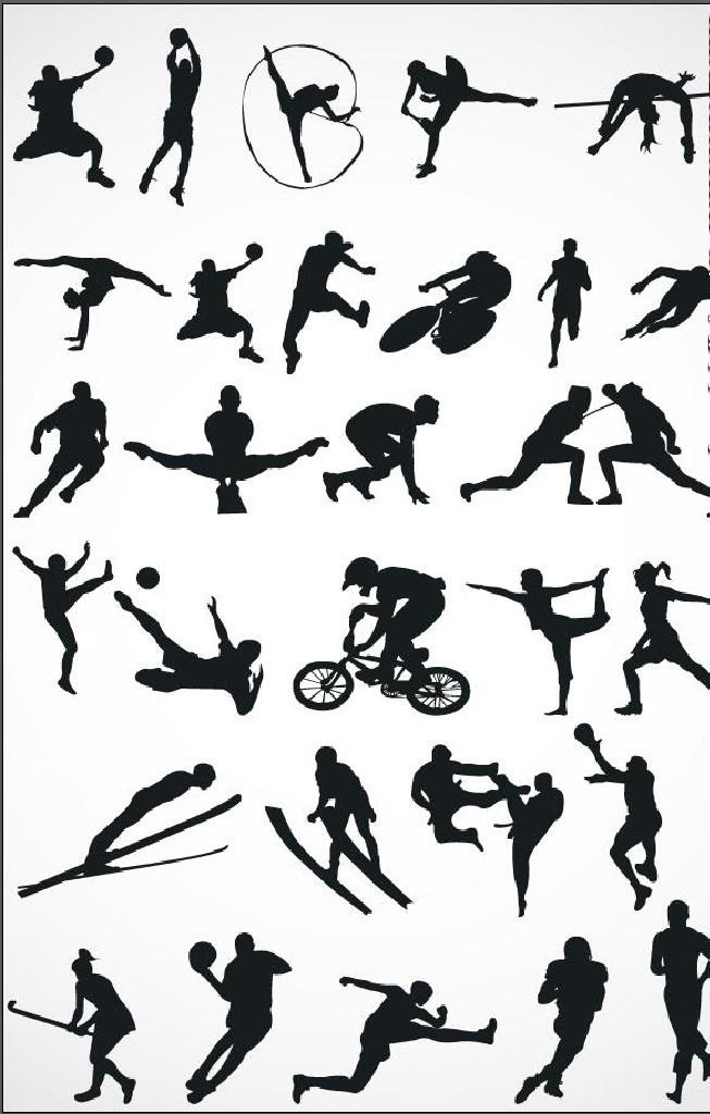 健身人物剪影图片