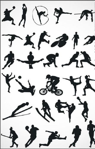 健身人物剪影图片