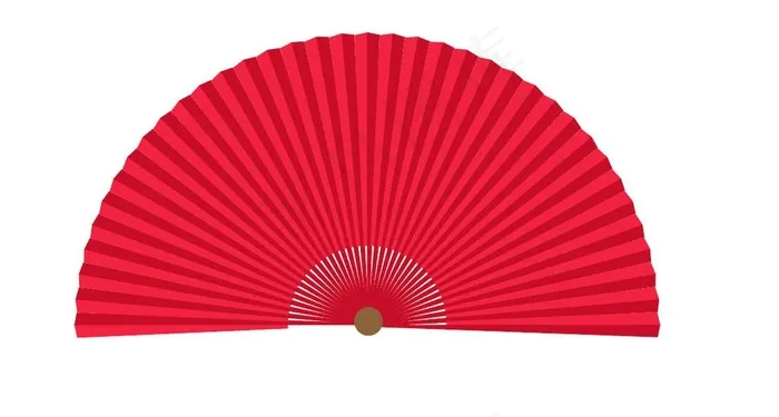 中国风红色扇子图片ai矢量模版下载