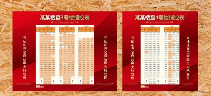 房地产开盘销控表设计图片cdr矢量模版下载