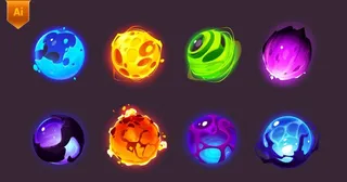 魔法星球插画图片