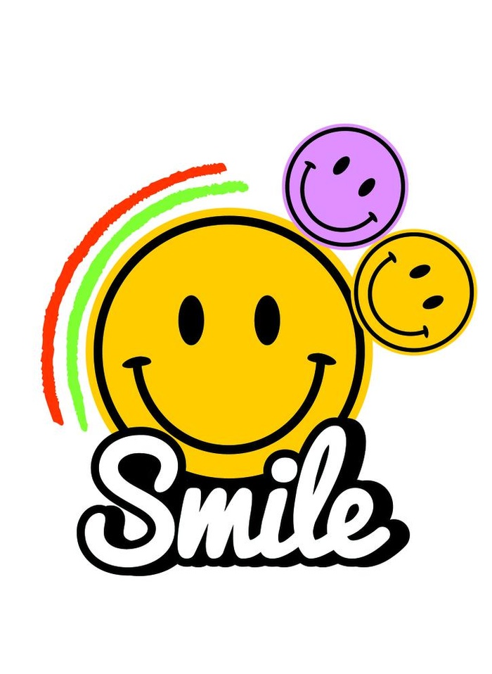 笑脸 smile 印花图片
