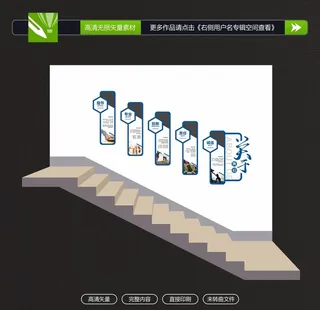 楼梯侧面企业文化墙图片
