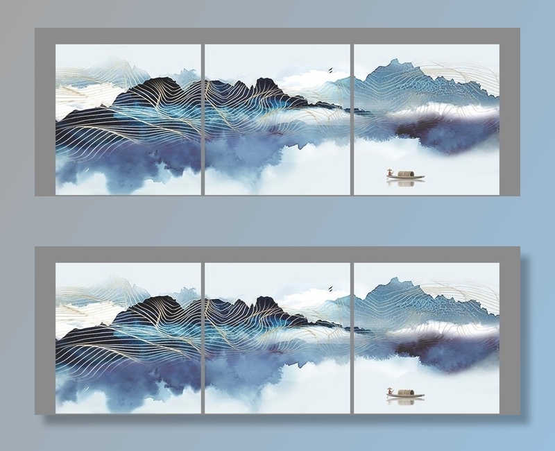 山水风景图片cdr矢量模版下载