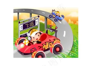 儿童卡通赛车图片