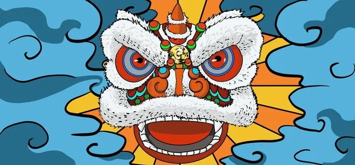 国潮醒狮图片(4863x2418)psd模版下载