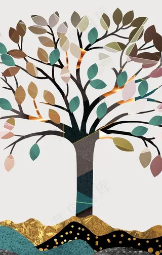 发财树装饰画图片