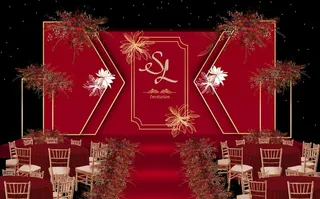 婚礼红色效果图图片