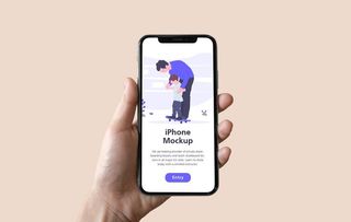 手持手机展示样机图片