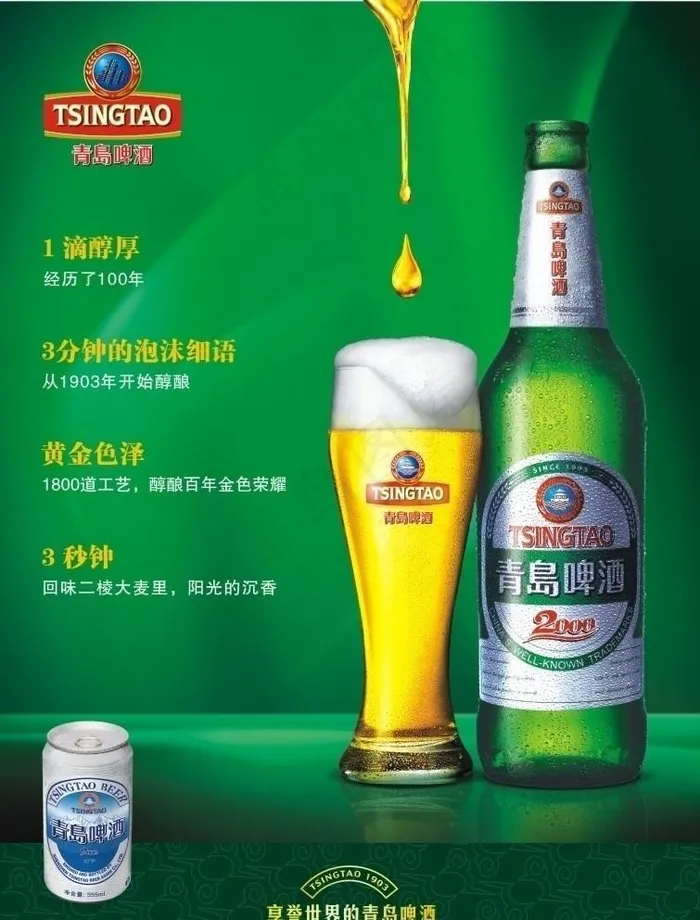 青岛啤酒海报图片cdr矢量模版下载
