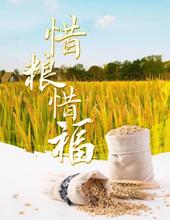 节约粮食海报图片psd模版下载