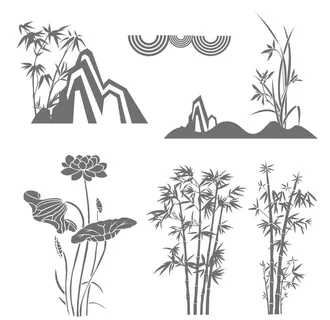 竹子山峰素材图片