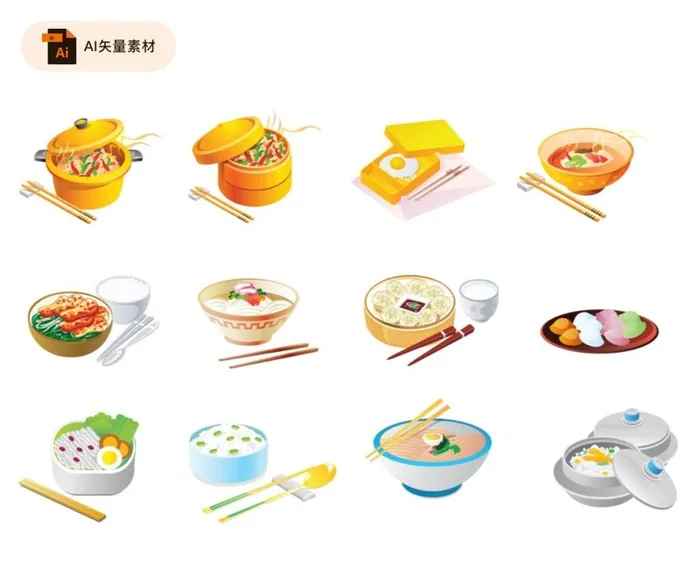 中国传统美食插画图片