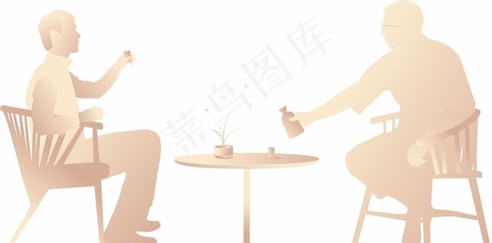 喝酒人物剪影图片