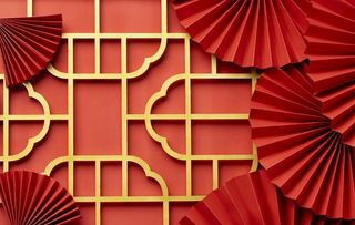 扇子窗花背景图片