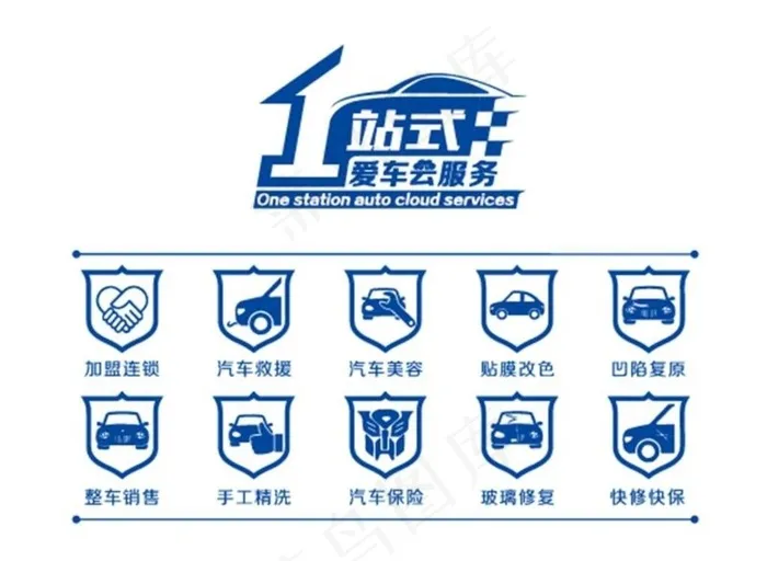 爱车云服务图标图片ai矢量模版下载