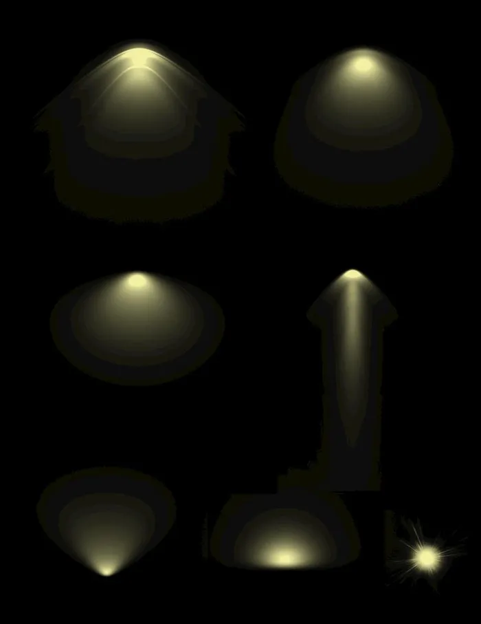光效黄色暖光光源灯图片(1024x1369)psd模版下载