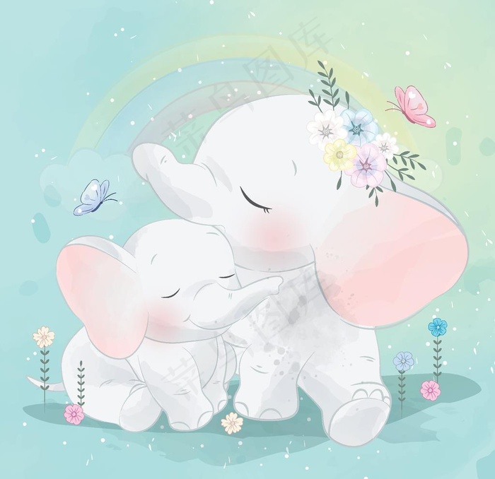 温馨浪漫儿童插画图片