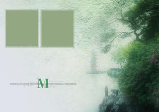 中国风 小清新 江南雨景图片