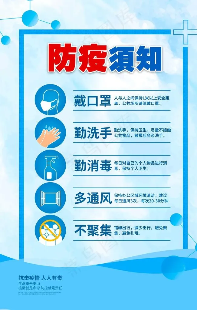 防疫须知图片(3543x5315)psd模版下载