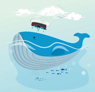 卡通鲸鱼插画图片