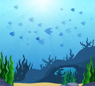 海底世界鱼群风景图片