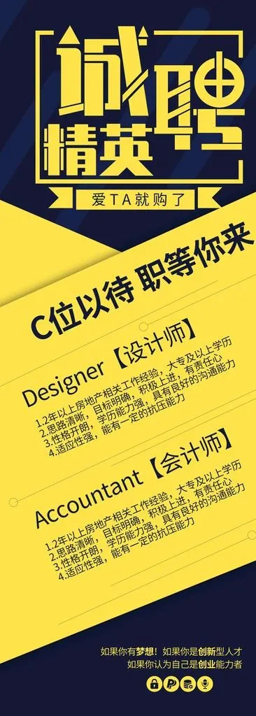 招聘海报图片psd模版下载