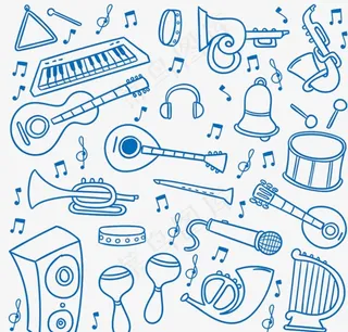 卡通手绘矢量乐器图片