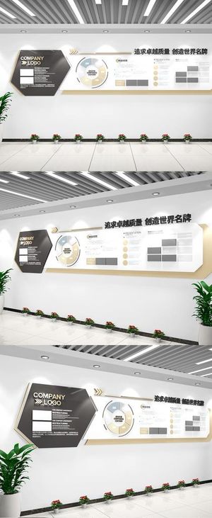 现代企业高端文化墙图片